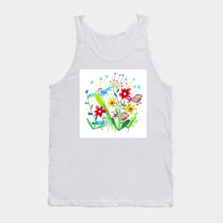 Flowers and bird Tank Top